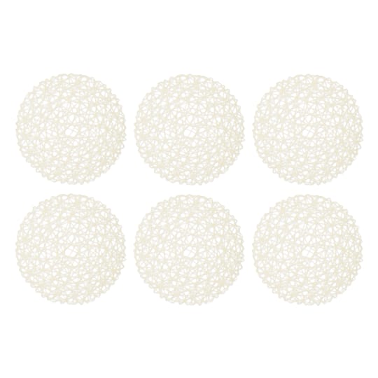 DII® Off White Woven Paper Round Placemat (Set of 6) in Off-White | 15" | Michaels®